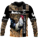 Maxcorners Rooster King Camo Fiead All Over Printed Hoodie