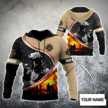 Maxcorners Personalized Firefighter In A Fire 3D Shirt
