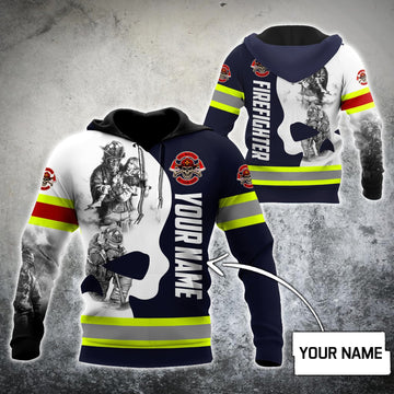Maxcorners Personalized Firefighter In Black-And-White Photographs 3D Shirt