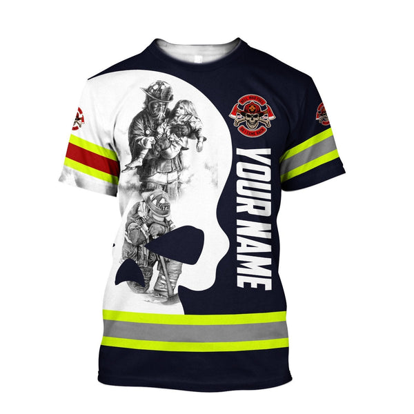 Maxcorners Personalized Firefighter In Black-And-White Photographs 3D Shirt