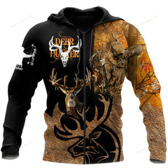 Maxcorners Deer Hunter 3D Over Printed Hoodie
