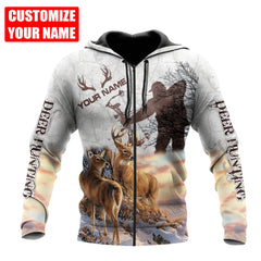 Maxcorners Deer Hunter Personalized Name 3D Over Printed Hoodie