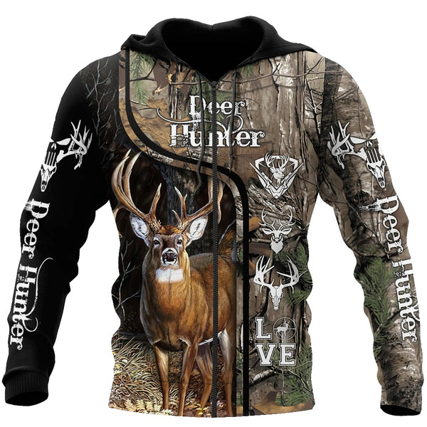 Maxcorners Deer Hunter 3D Over Printed Hoodie