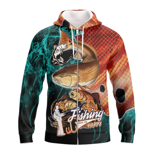 Maxcorners Fishing Make Me Happy Unisex 3D Shirt
