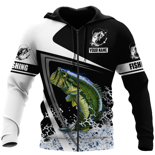 Maxcorners Bass Fishing Personalized Name 3D Shirt