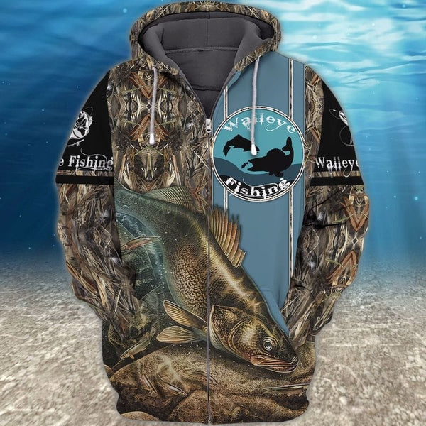 Maxcorners Walleye Fishing 3D Shirt