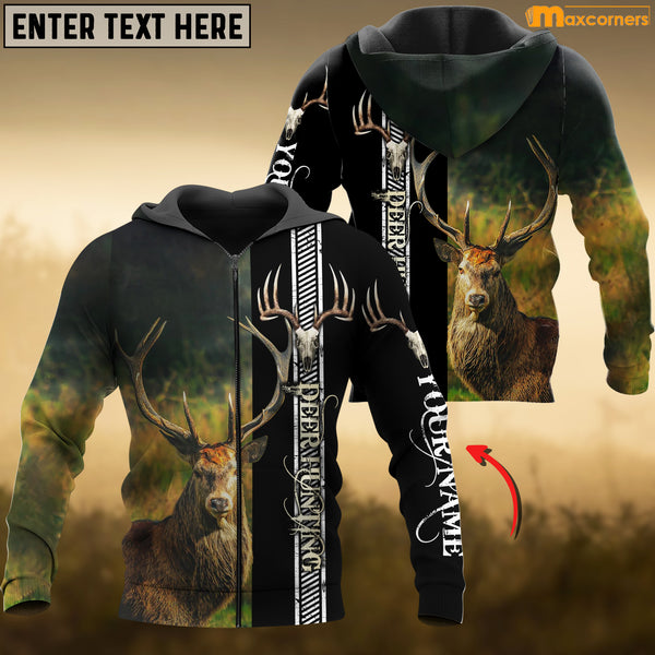 Maxcorners Deer Hunting Personalized Name 3D Over Printed Hoodie