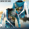 Maxcorners Bass Fishing Metal Personalized Name 3D Shirt